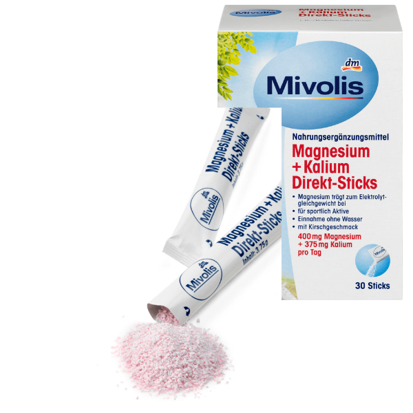 Mivolis Magnesium + Kalium Direct Sticks 30 Sticks, 112,5 g