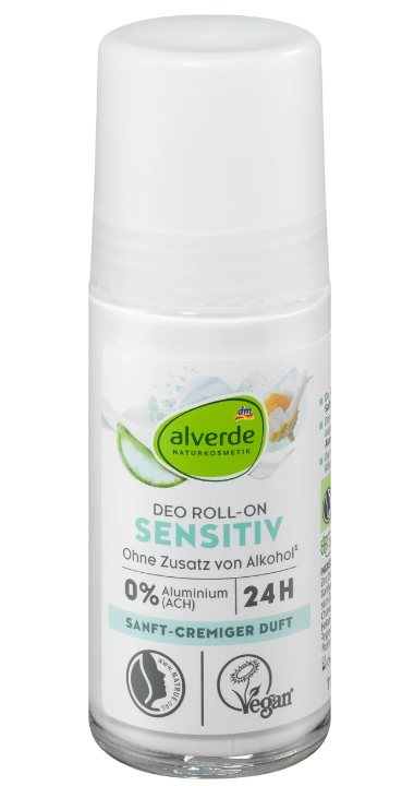Alverde Deo Roll On Deodorant Sensitive Aloë Vera, 50 ml