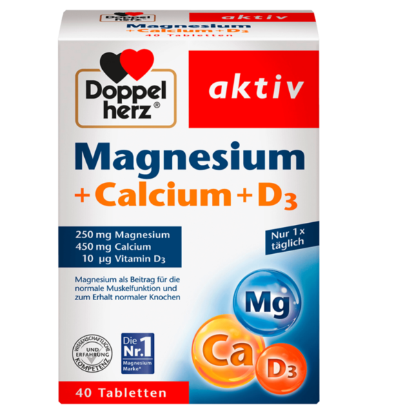 Doppelherz Magnesium + Calcium + D3 40 Stuks