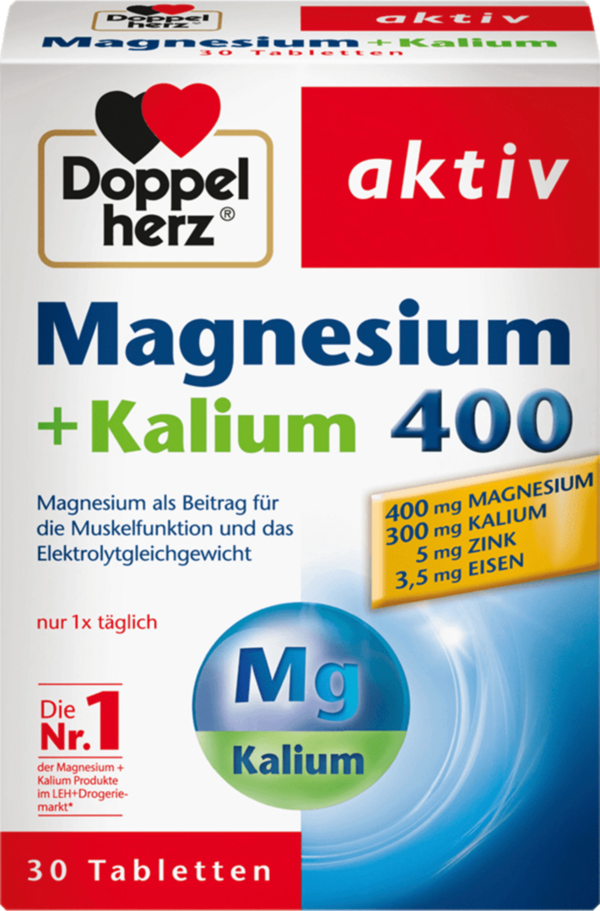 Doppelherz Magnesium+Kalium 400 Tabletten 30 Stuks