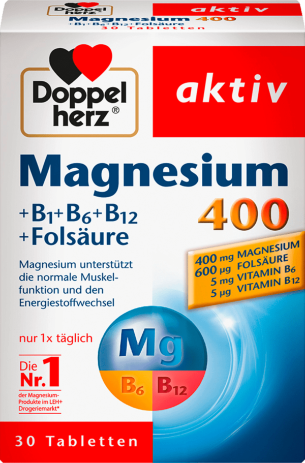 Doppelherz Magnesium 400 + B6 + B12 Direct 20 Stuks