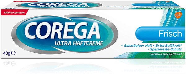 Corega Creme Free - 40 Ml - Adhesive Paste - Ultra Fresh