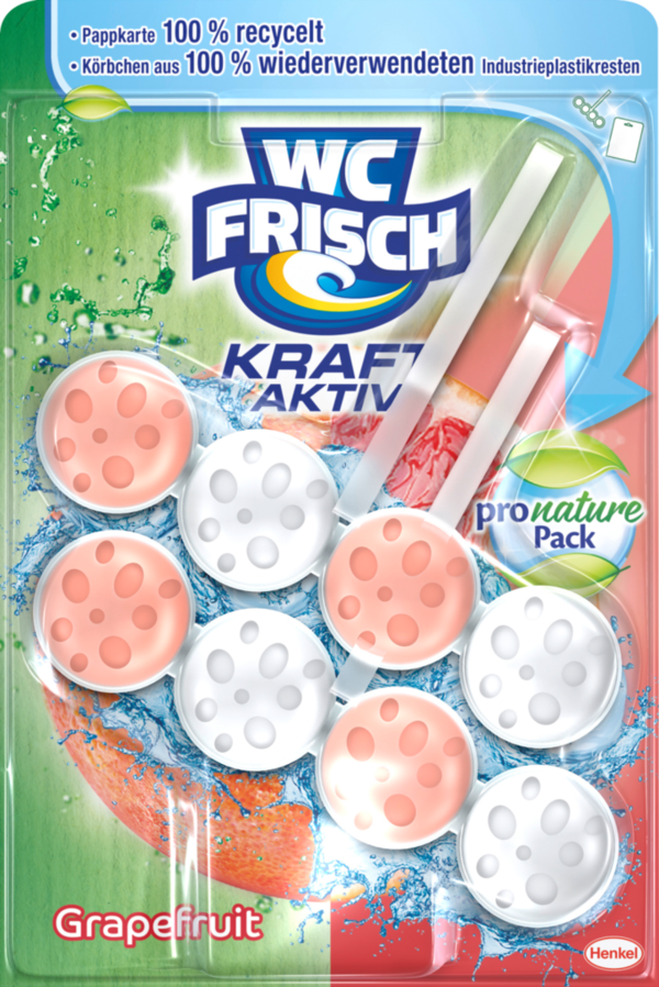 WC-Frisch Toiletreiniger Kraft Aktiv Pro Nature grapefruit, 2 stuks