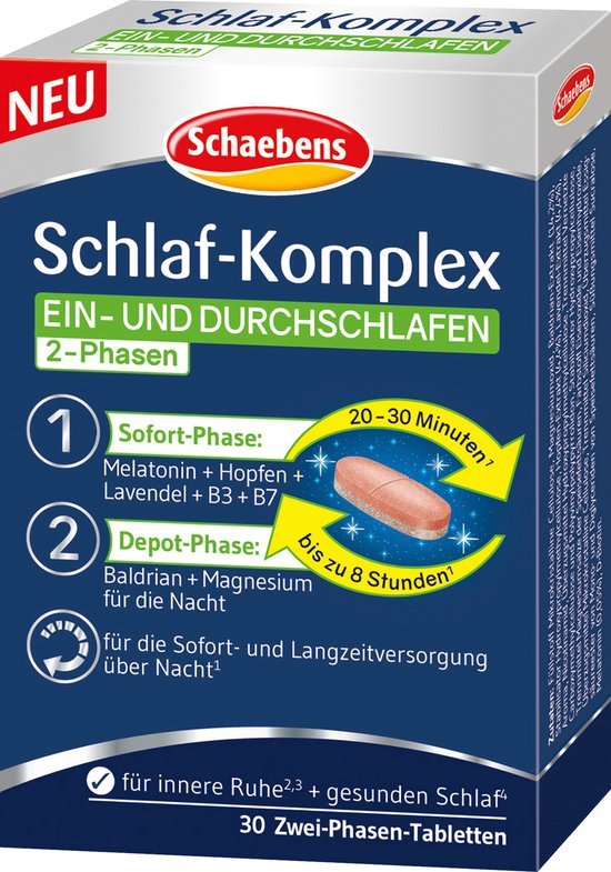 Schaebens Slaapcomplex 2-fasen tabletten 30 stuks, 33,75 g