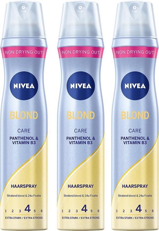 Nivea Blond Care Styling Haarspray Multi Pack - Haarspray - 3 x 250 ml