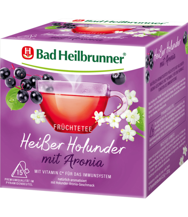 Bad Heilbrunner Fruitthee Warme Vlierbes & Aronia (15 x 2,5 g), 37,5 g