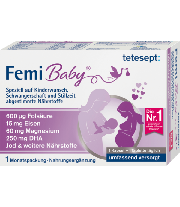 Tetesept Femi Baby Kinderwens Zwangerschap Borstvoeding Capsules 30 St., 61,8 g