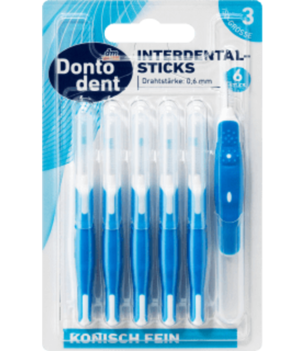 Dontodent Interdental Sticks Blauw  0,6 mm ISO 3, 6 St