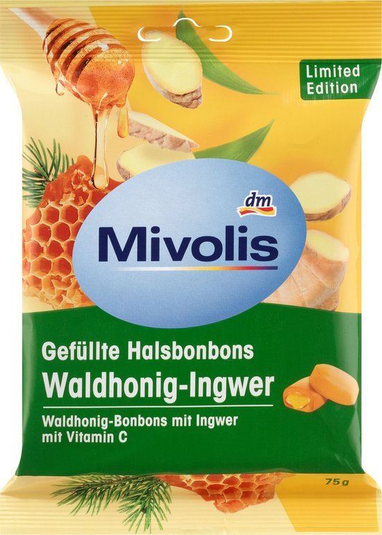Mivolis Bonbon Bos honing gember, 75 g