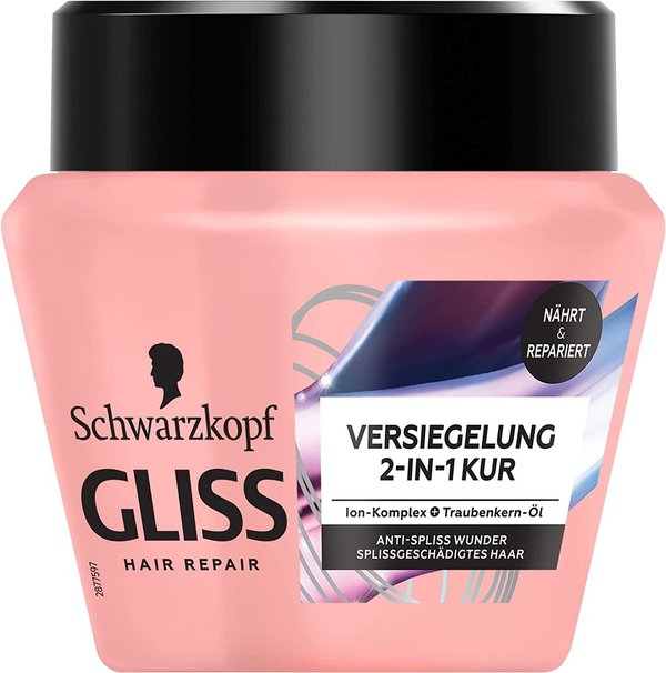 Schwarzkopf Gliss Kur 2-in-1 Oil Haarkuur Split Ends Miracle, 200 ml