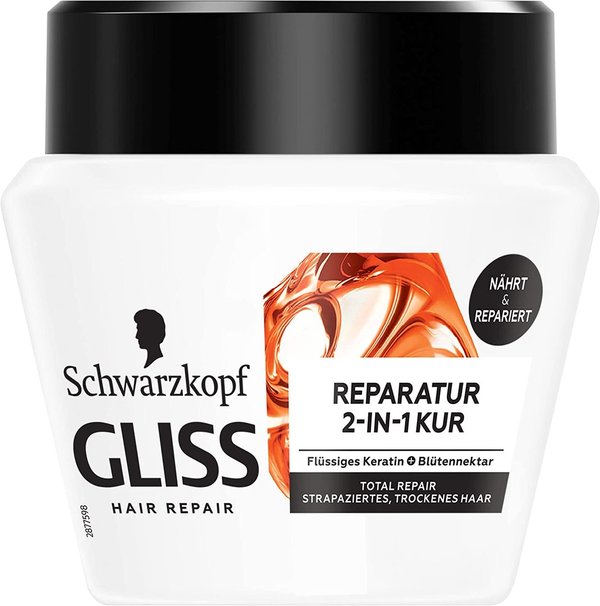 Schwarzkopf Gliss Kur 2-in-1 Haarkuur Total Repair, 200 ml
