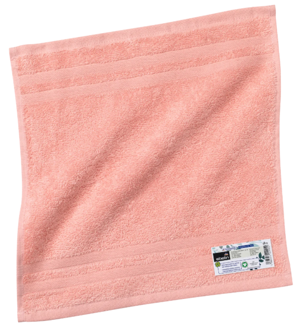 Ebelin Badstof Handdoek Roze 100% Biologisch Katoen 30x30 cm 1 St