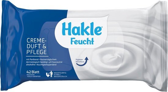 Hakle Vochtig toiletpapier, crème geur & verzorging, 42 st