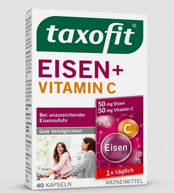 taxofit IJzer + Vitamine C-capsules, 40 st